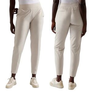 ATHLETA Brooklyn Pants Athletic Size 4 Abalone Grey Color Cream Ivory